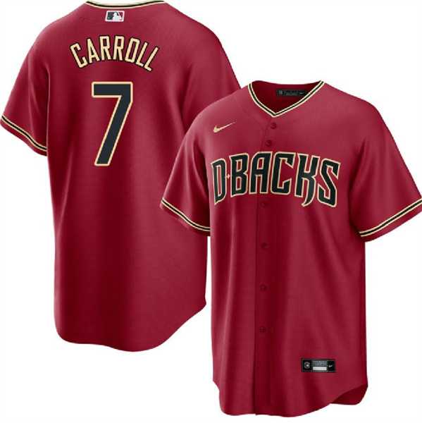 Men's Arizona Diamondbacks #7 Corbin Carroll Red Cool Base Stitched Jersey Dzhi